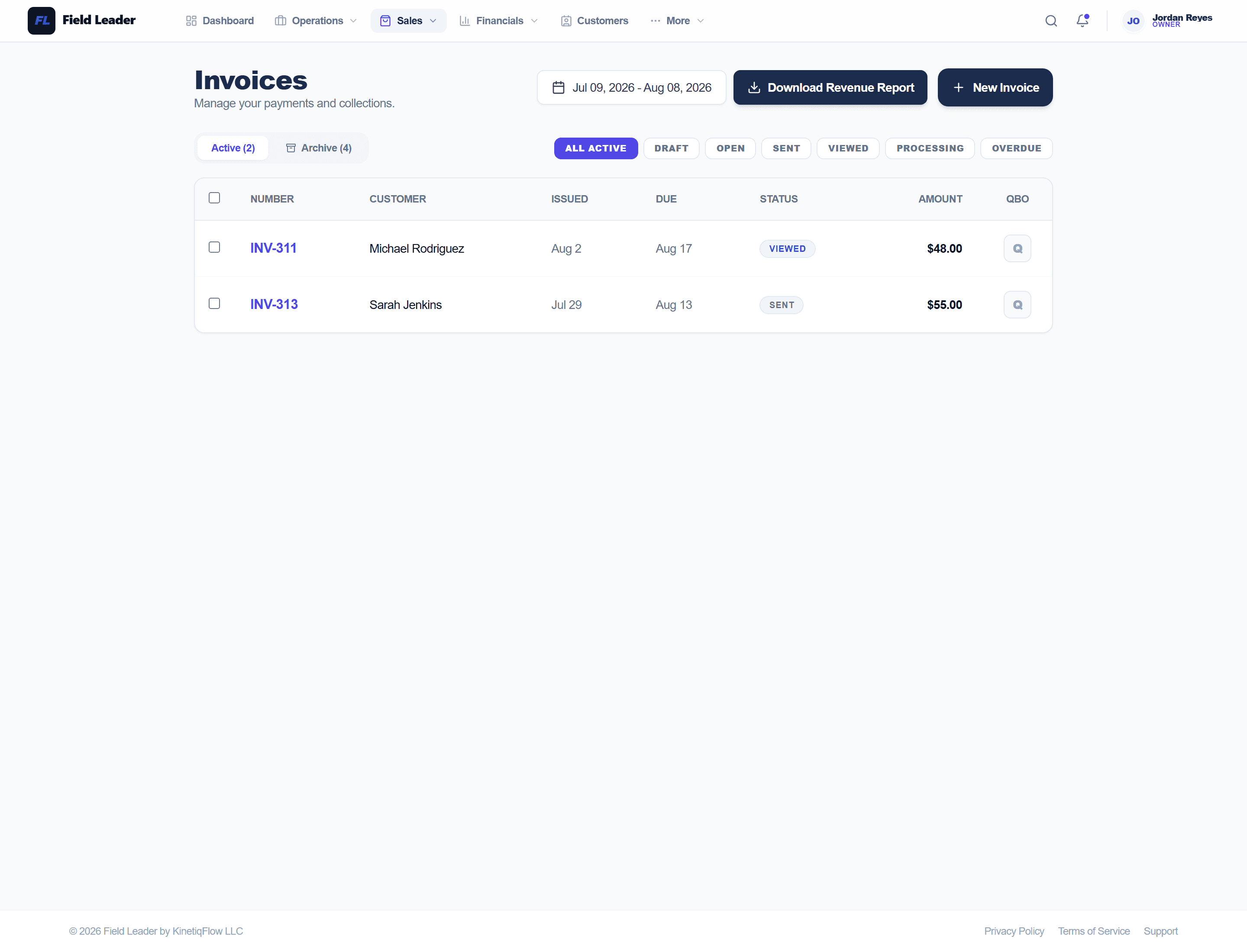 Field Leader Invoices